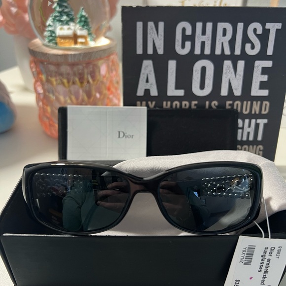 Dior Women’s Black Embellished Sunglasses - Picture 1 of 12